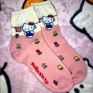 Sanrio Hello Kitty Pink and Cream Socks